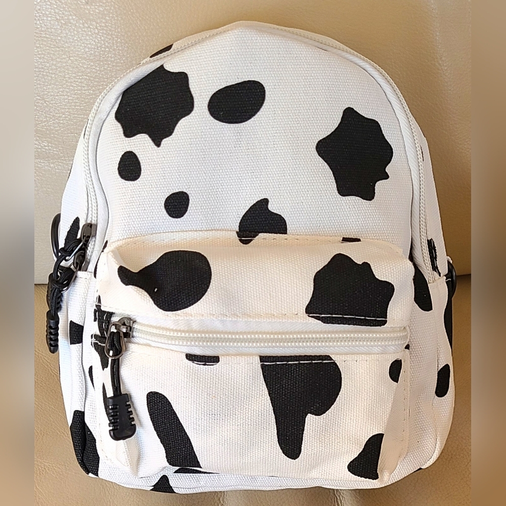 Kids Canvas Cow Print Backpack